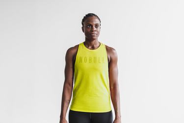 Nobull High-Neck Tank Neon Tanktop Dames Geel | 586134-ZEY