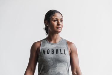 Nobull High-Neck Tank Tanktop Dames Grijs Camo | 904156-AYH