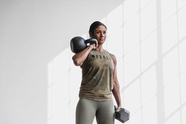 Nobull High-Neck Tank Tanktop Dames Groen Camo | 186524-KHV