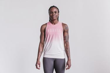 Nobull High-Neck Tank Tanktop Dames Roze | 530247-VCD