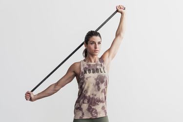 Nobull High-Neck Tank Tie-Dye Tanktop Dames Bruin | 421079-VPC