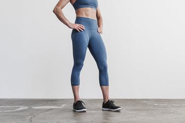 Nobull High-Rise Crop Matte Hardloopbroek Dames Blauw | 054183-DIA