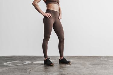 Nobull High-Rise Tight Plush Heather Hardloopbroek Dames Bruin | 836571-BYZ