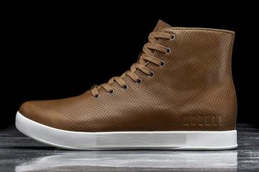 Nobull High-Top Leather Trainer Fitness Schoenen Dames Bruin | 635487-UPI