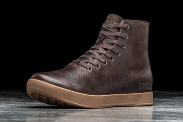 Nobull High-Top Leather Trainer Fitness Schoenen Heren Bruin | 742965-ZDV