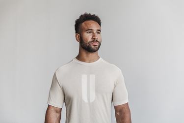 Nobull Horns T-shirts Heren Beige | 958230-GNY
