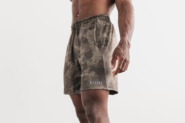 Nobull Lightweight Knit 7" Korte Broek Heren Camo | 351978-LEN