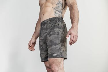 Nobull Lightweight Knit 7" Korte Broek Heren Donkercamo | 486135-QRS