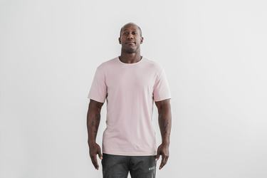 Nobull Lightweight T-shirts Heren Roze | 087569-CKY