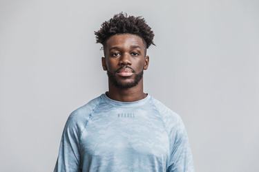 Nobull Lightweight Textured T-Shirt Lange Mouw Heren Camo | 947538-YIX