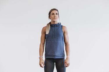 Nobull Microplush Mouwloos Hoodie Dames Diepgrijs | 396210-QKZ