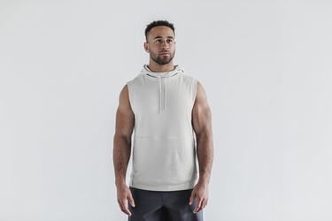 Nobull Microplush Mouwloos Hoodie Heren Grijs | 568293-SEN