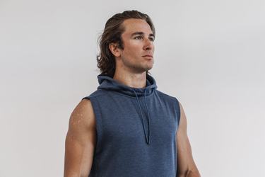 Nobull Microplush Mouwloos Hoodie Heren Diepgrijs | 825314-OVM