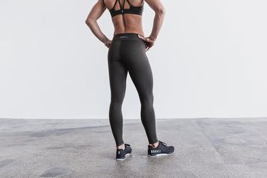 Nobull Mid-Rise Tight Plush Heather Hardloopbroek Dames Zwart | 387901-FOE