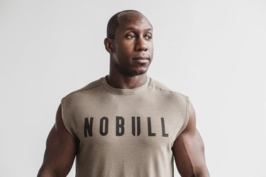 Nobull Mouwloos T-shirts Heren Lichtbruin | 874936-ZWA