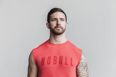 Nobull Mouwloos T-shirts Heren Rood | 410982-TCI