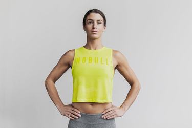 Nobull Muscle Tank Neon Tanktop Dames Geel Camo | 041627-UYH