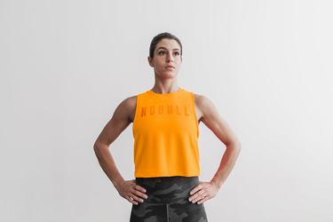 Nobull Muscle Tank Neon Tanktop Dames Oranje | 764591-CLO