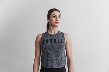 Nobull Muscle Tank Tanktop Dames Grijs Roze | 379041-EWL