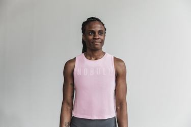Nobull Muscle Tank Tanktop Dames Roze | 829506-JGF