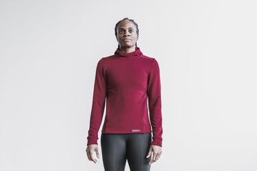Nobull Performance Hoodie Dames Dieprood | 203971-LTD