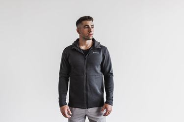 Nobull Performance Zip-up Hoodie Heren Diepgrijs | 178620-YHC