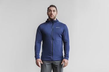 Nobull Performance Zip-up Hoodie Heren Donkerblauw | 845032-BKL