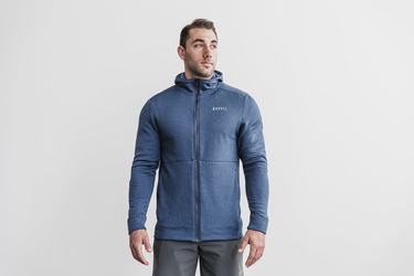 Nobull Performance Zip-up Hoodie Heren Grijs Blauw | 329645-QZV