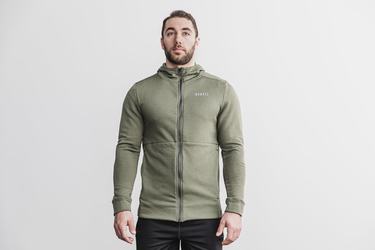 Nobull Performance Zip-up Hoodie Heren Groen | 491860-XSU