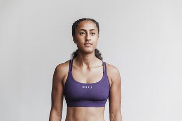 Nobull Plush Heather Sport Bh Dames Donkerpaars | 382596-REO