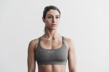 Nobull Plush Heather Sport Bh Dames Grijs | 354728-QEJ