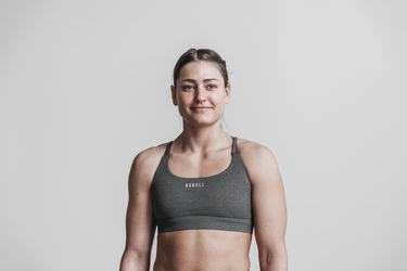 Nobull Plush Heather Sport Bh Dames Grijs | 456381-ZLK