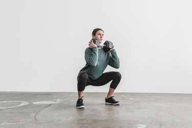 Nobull Quilted Crew Pullover Dames Olijfgroen | 217504-UIB