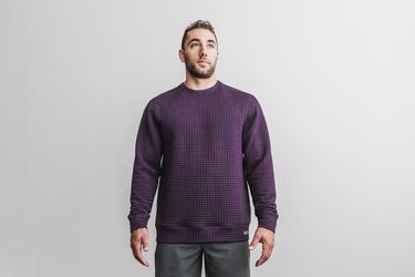 Nobull Quilted Crew Pullover Heren Bruin | 968732-GEK