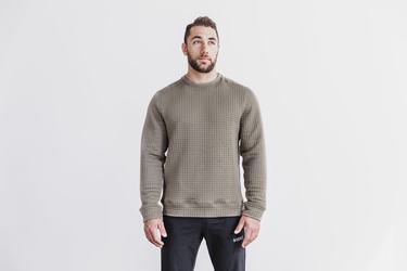 Nobull Quilted Crew Pullover Heren Lichtbruin | 517036-BMT