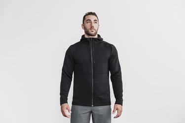 Nobull Quilted Zip-up Jassen Heren Zwart | 682974-LAH