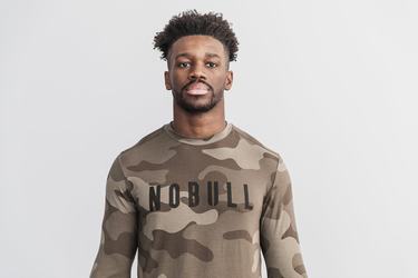 Nobull T-Shirt Lange Mouw Heren Camo | 540896-TAH