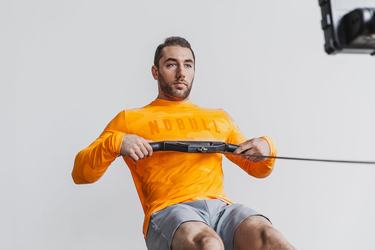 Nobull T-Shirt Lange Mouw Heren Oranje Camo | 874925-CUT