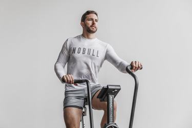 Nobull T-Shirt Lange Mouw Heren Wit Camo | 097624-ZSP