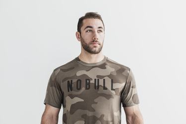 Nobull T-shirts Heren Donkercamo | 459703-LDW