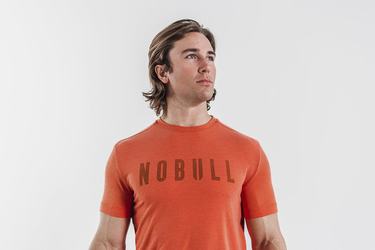 Nobull T-shirts Heren Oranje | 142765-XHF