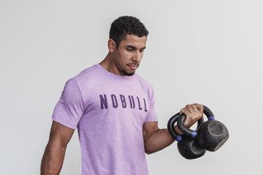 Nobull T-shirts Heren Paars | 534281-HTY
