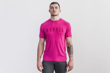 Nobull T-shirts Heren Roze | 079645-RNE