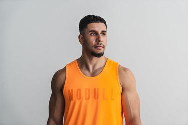 Nobull Tank Neon Tanktop Heren Oranje | 392648-NBE