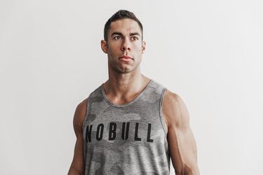 Nobull Tank Tanktop Heren Grijs Camo | 046528-GAU