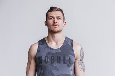 Nobull Tank Tanktop Heren Grijs Camo | 638210-YWT