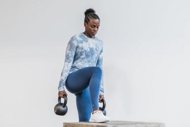 Nobull Tie-Dye T-Shirt Lange Mouw Dames Blauw | 072381-CHB