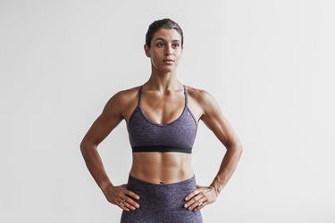 Nobull V-Neck Matte Sport Bh Dames Dieplavendel | 937826-PBE